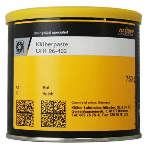 KLUBER Kluberpaste UH1 96-402, 750 г - Высокотемпературная паста для пищевой промышленности
